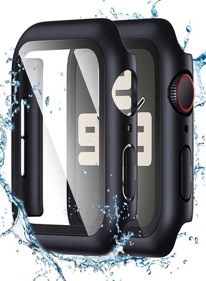 Tensea for Waterproof Apple Watch Screen Protector Case SE2 Series SE 6 5 4 40mm Accessories, iWatch Protective PC Face Cover Built-in Tempered Glass Film, Sweatproof Bumper for Women Men 40 mm